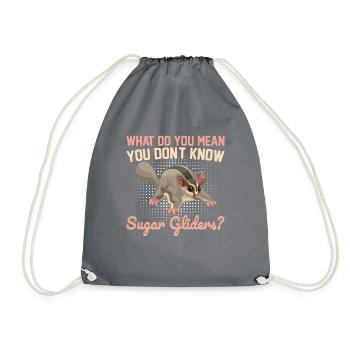 Sugar glider - Drawstring Bag - grey - Front