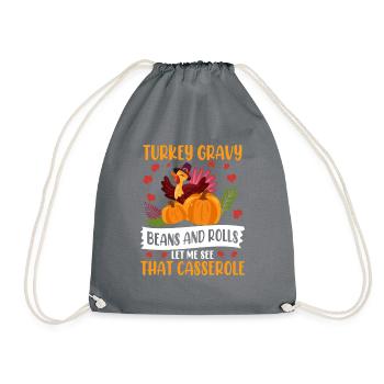 Trruthahn Thanksgiving Funny Design - Drawstring Bag - grey - Front
