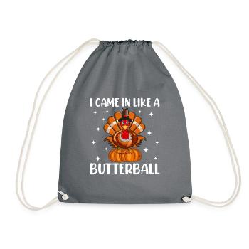 Trruthahn Thanksgiving Funny Design - Drawstring Bag - grey - Front