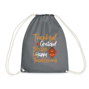 Trruthahn Thanksgiving Funny Design - Drawstring Bag - grey - Front