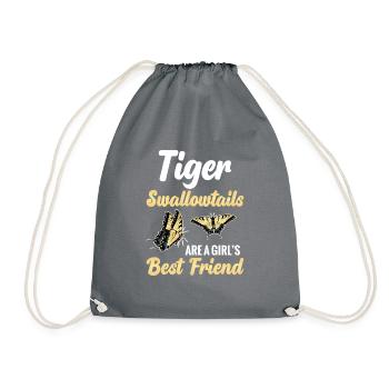 Tiger swallowtails are a girl's best - Drawstring Bag - grey - Front