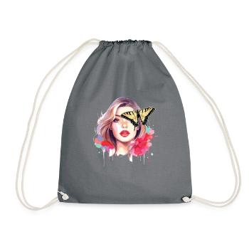 Tiger swallowtails are a friend's best friend - Drawstring Bag - grey - Front