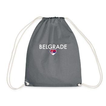 Belgrade Serbie Drapeau serbe Fier Serbe - Sac de sport léger - gris - Devant