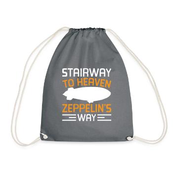 Vintage Zeppelin Airship 70 Years - Drawstring Bag - grey - Front