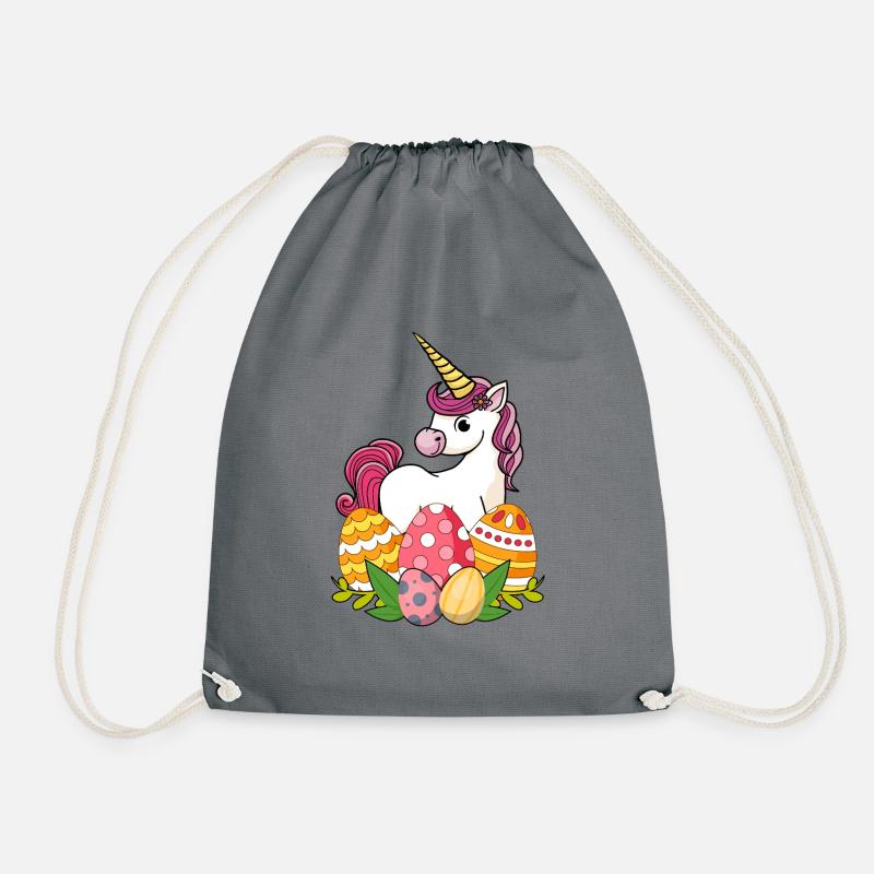 Happy Easter | Design with Unicorn - Turnbeutel - Grau