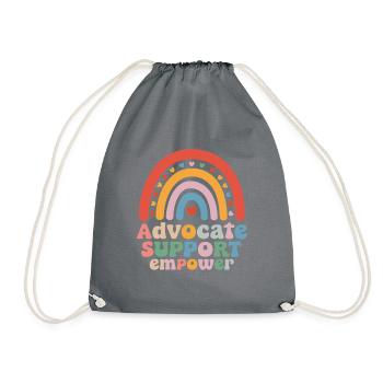 Support Empower advocates - Drawstring Bag - grey - Front