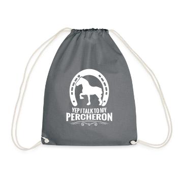 Ja, Ich Spreche Mit Meinem Percheron - Turnbeutel - Grau - Vorne