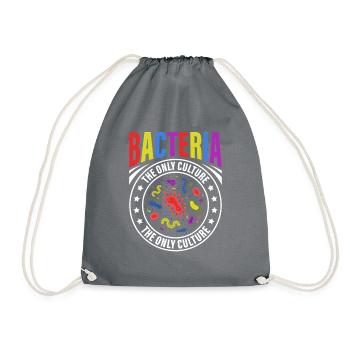 bacteria are the only culture that some people - Drawstring Bag - grey - Front