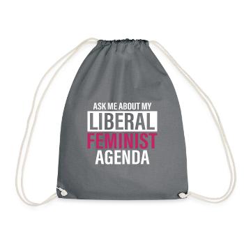 According to my liberal feminist agenda - Drawstring Bag - grey - Front
