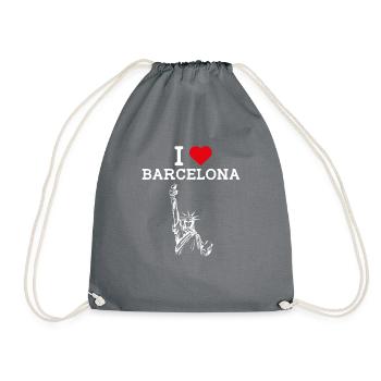 J’aime Barcelone Espagne Lover Statue De La Liberté - Sac de sport léger - gris - Devant