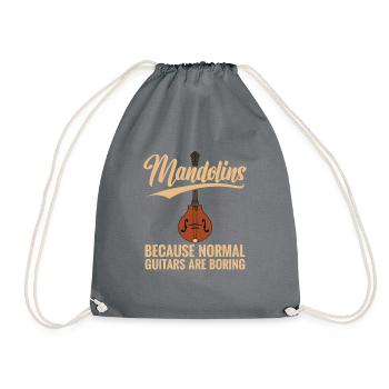 Mandoline, Weil Normale Gitarren Langweilig Sind - Turnbeutel - Grau - Vorne