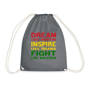 Inspirational Black History Leaders Funny Dream - Drawstring Bag - grey - Front
