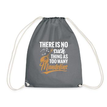 There's not too many mandolin - Drawstring Bag - grey - Front