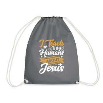 God Jesus Pastor Chrstian - Drawstring Bag - grey - Front
