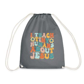 God Jesus Pastor Chrstian - Drawstring Bag - grey - Front