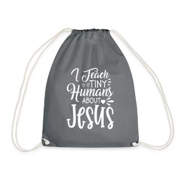 God Jesus Pastor Chrstian - Drawstring Bag - grey - Front