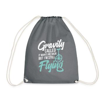 The Gravity called it back, but I'm always - Drawstring Bag - grey - Front