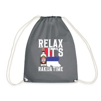 Relax it, it's time for rakija - Drawstring Bag - grey - Front