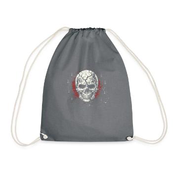 Colorful skull with sunglasses skull with sunglasses - Drawstring Bag - grey - Front