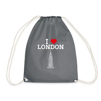 I Love London Cool Heart Flag State Royaume-Uni - Sac de sport léger - gris - Devant