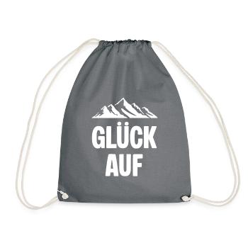 Glueck auf Berg Erzgebirge - Turnbeutel - Grau - Vorne