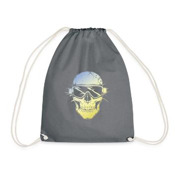 Ski Ski Goggles Skeleton - Drawstring Bag - grey - Front
