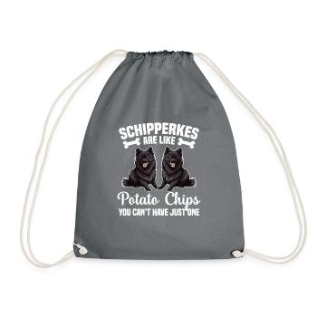 Schipperkes Sind Wie Kartoffelchips, Die Sie - Turnbeutel - Grau - Vorne