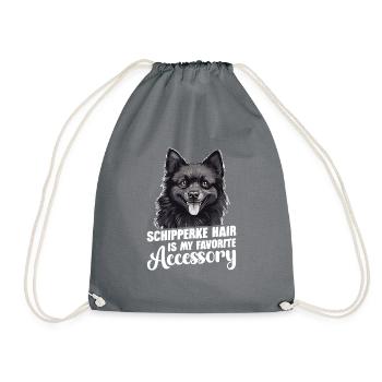 Schipperke Hair est mon accessoire préféré - Sac de sport léger - gris - Devant