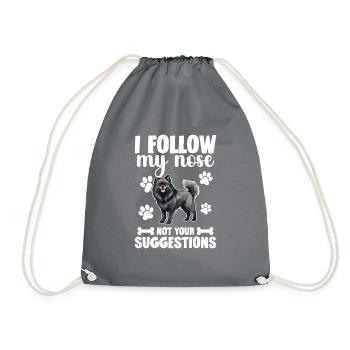 I follow my nose, not your suggestions - Drawstring Bag - grey - Front