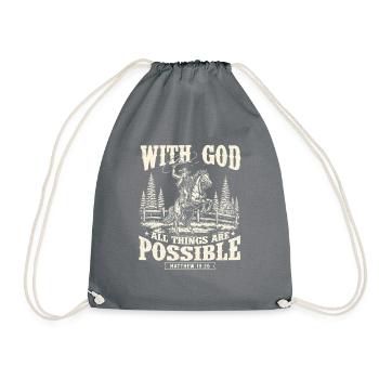 Avec Dieu, tout est possible – Cowpoke Faith - Sac de sport léger - gris - Devant