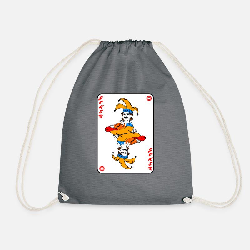 Joker playing card - Drawstring Bag - grey