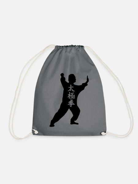 Schattenfigur Taichi - Turnbeutel - Grau