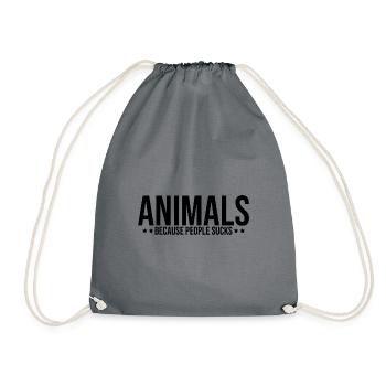 Animals Because People Suck Animal Lover Animal Ke - Turnbeutel - Grau - Vorne