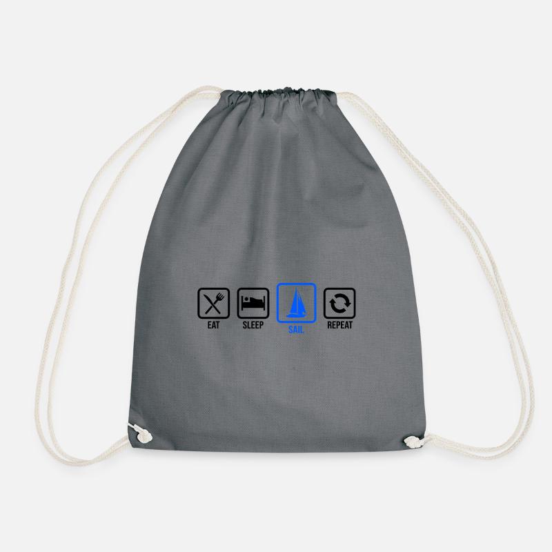 Eat Sleep Sail Repeat Sailor Skipper Captain Sailb - Turnbeutel - Grau