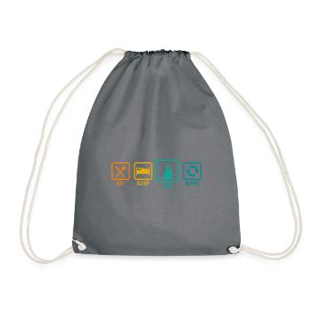 Eat Sleep Sail Repeat Sailor Skipper Captain Sailb - Turnbeutel - Grau - Vorne