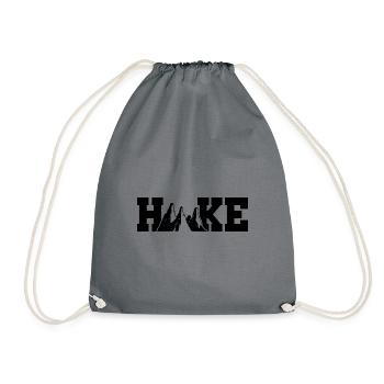 Retro Graphic Hiking Hiker Mountaineering Trekking - Turnbeutel - Grau - Vorne