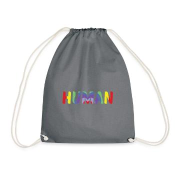 Human Pride Lgbtq Rainbow Transgender Bisexual Lov - Turnbeutel - Grau - Vorne
