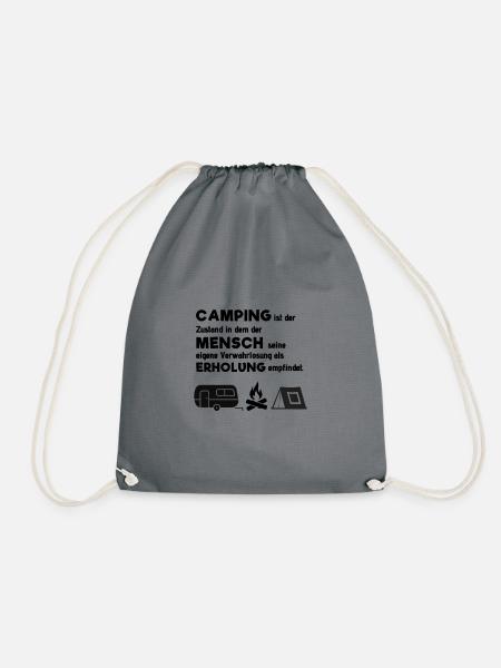 Verwahrlosung Erholung Camping Spruch Camper Feuer - Turnbeutel - Grau