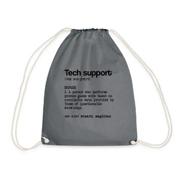 Technical support Definition of noun Technisc - Drawstring Bag - grey - Front