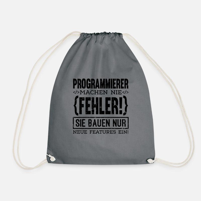 Programmierer machen nie Fehler Computer Nerd PC G - Turnbeutel - Grau