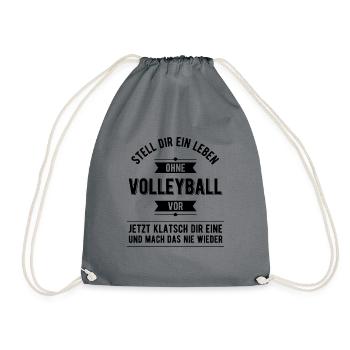 Leben Ohne Volleyball Volleyballer Volleyballspiel - Turnbeutel - Grau - Vorne