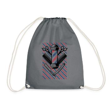 Hairdresser Friösr Barber Salon Gift Hair Cutter - Drawstring Bag - grey - Front