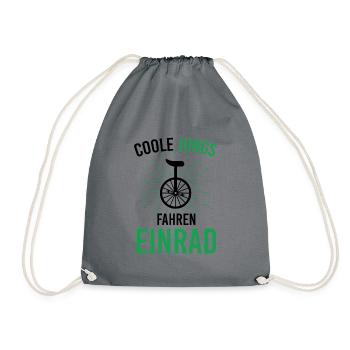 Radsport Coole Jungs Fahren Einrad Unicycle Einrad - Turnbeutel - Grau - Vorne