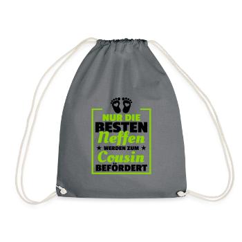 Nur Die Besten Neffen Werden Zum Cousin Befördert - Turnbeutel - Grau - Vorne
