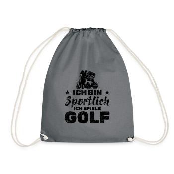 Ich Bin Sportlich Ich Spiele Golf Golfspieler Golf - Turnbeutel - Grau - Vorne