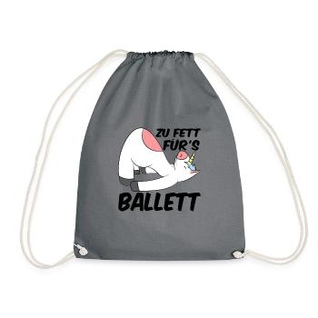 Zu Fett Für Ballett Tänzer Ballerina Tanzen Tanzku - Turnbeutel - Grau - Vorne