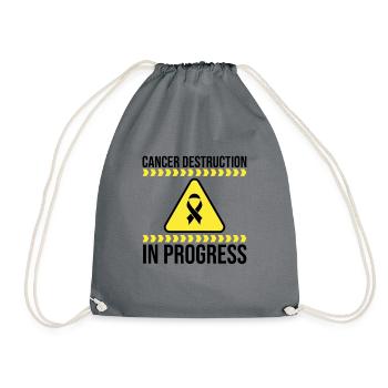 Cancer Destruction In Progress Cancer Survivor Tum - Turnbeutel - Grau - Vorne