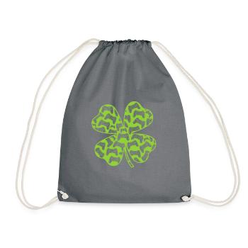 Shamrock Graphic St. Patrick's Day Green Ireland L - Turnbeutel - Grau - Vorne