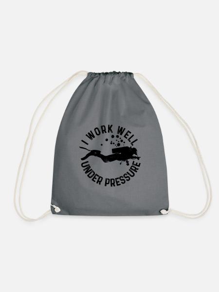 I Work Well Under Pressure Snorkeling Underwater A - Turnbeutel - Grau
