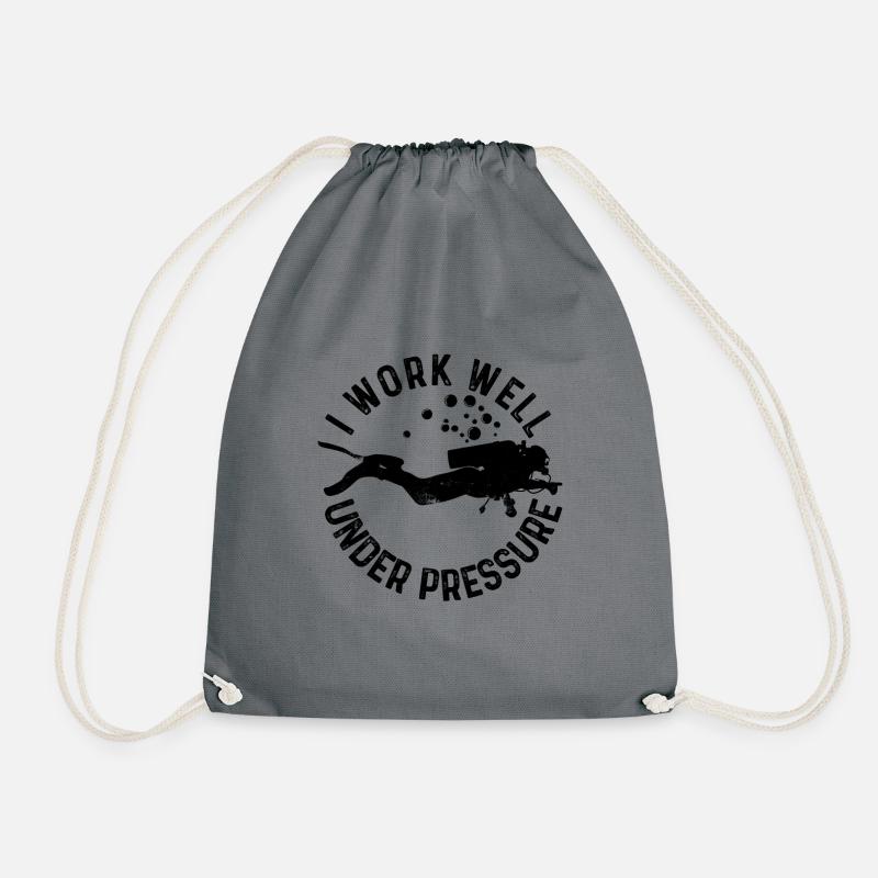 I Work Well Under Pressure Snorkeling Underwater A - Turnbeutel - Grau